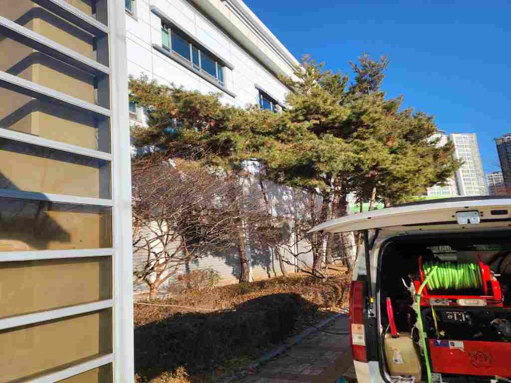 송파구 건물 외부 고압세척 작업